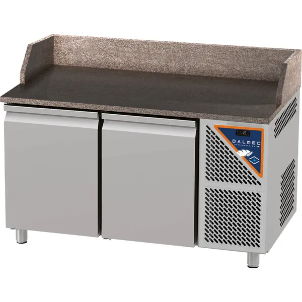 Kjølt pizzabenk med oppkant, 2 dører