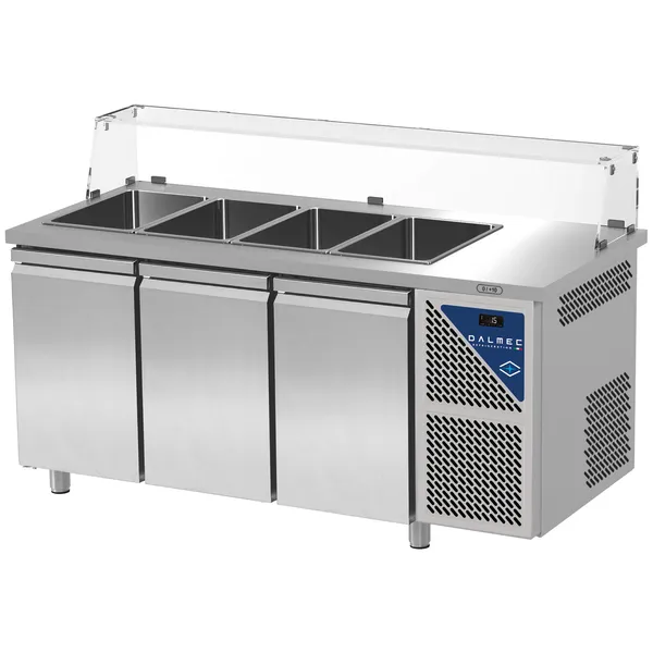 Saladette med glasshylle