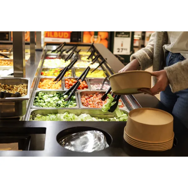 Foodtech salatbar 7 GN med glassoverbygg