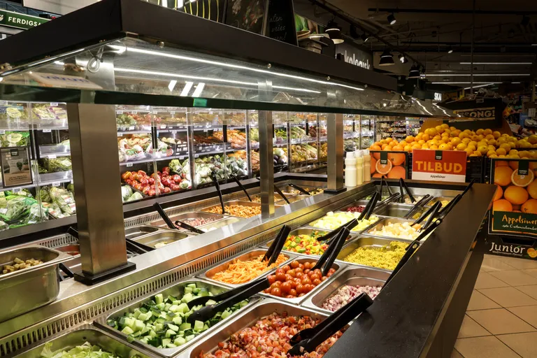 Foodtech salatbar 14 GN med glassoverbygg